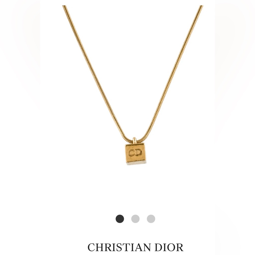 Vintage christian dior cube necklace